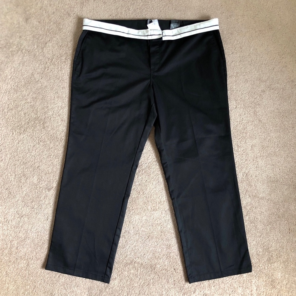 H&M white fold over black straight leg chinos plus size 20